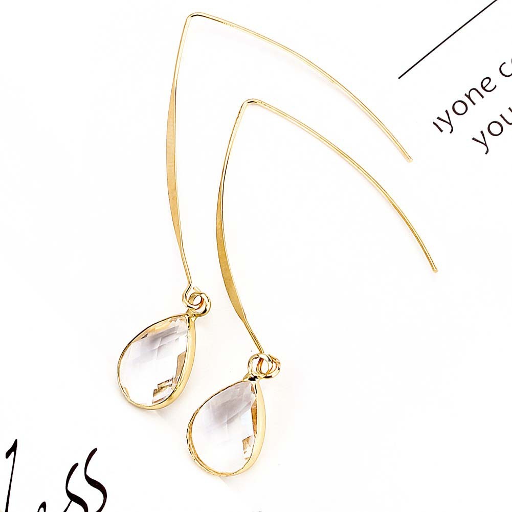 Simple Personality Crystal Water Drop Earrings
