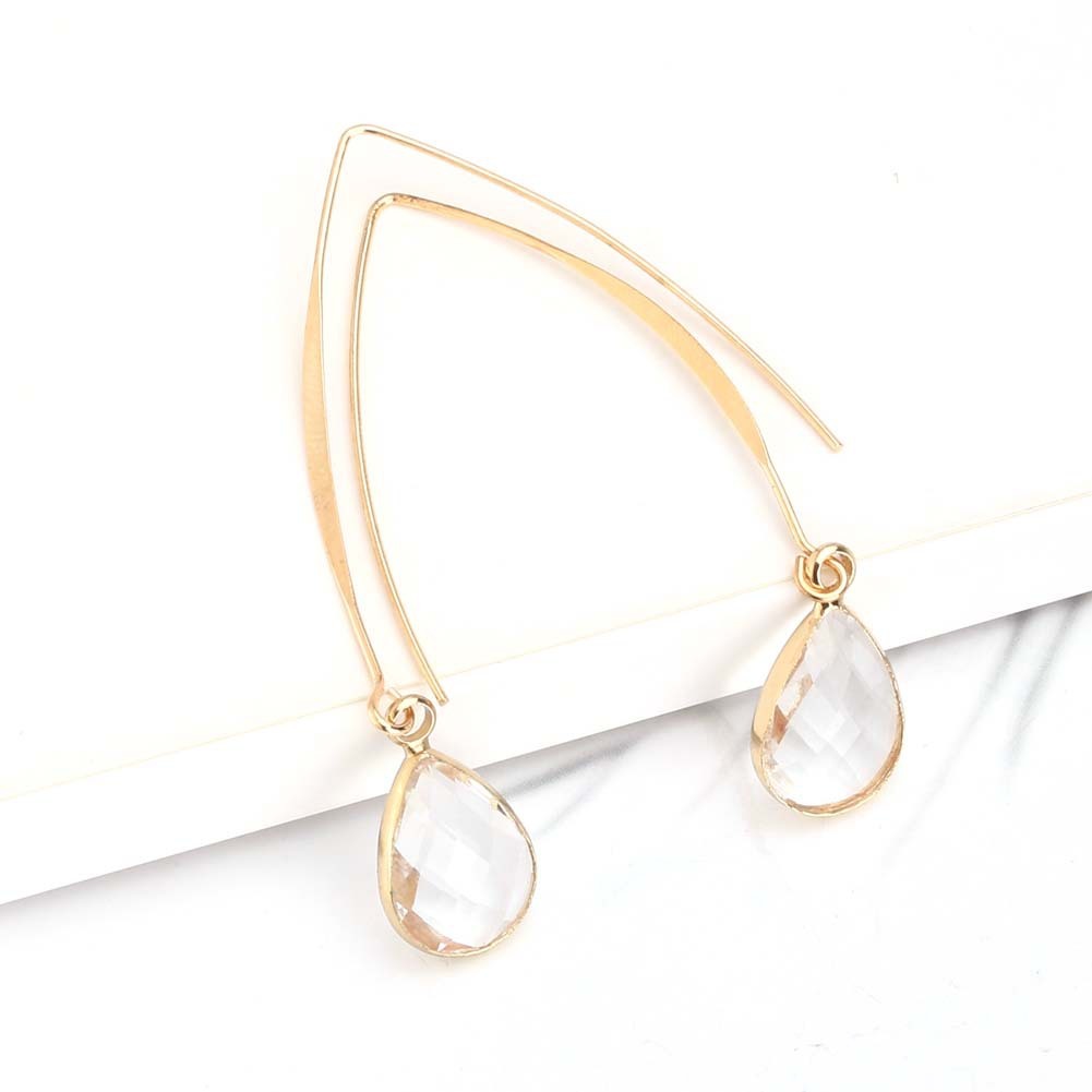 Simple Personality Crystal Water Drop Earrings