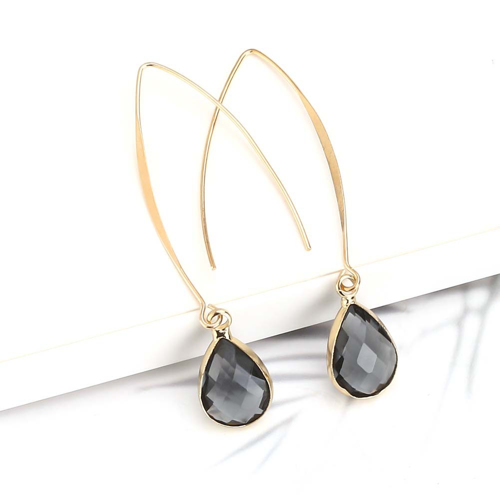 Simple Personality Crystal Water Drop Earrings