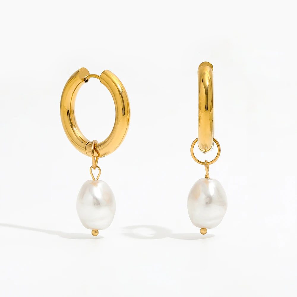 Pearl Hoop Earrings