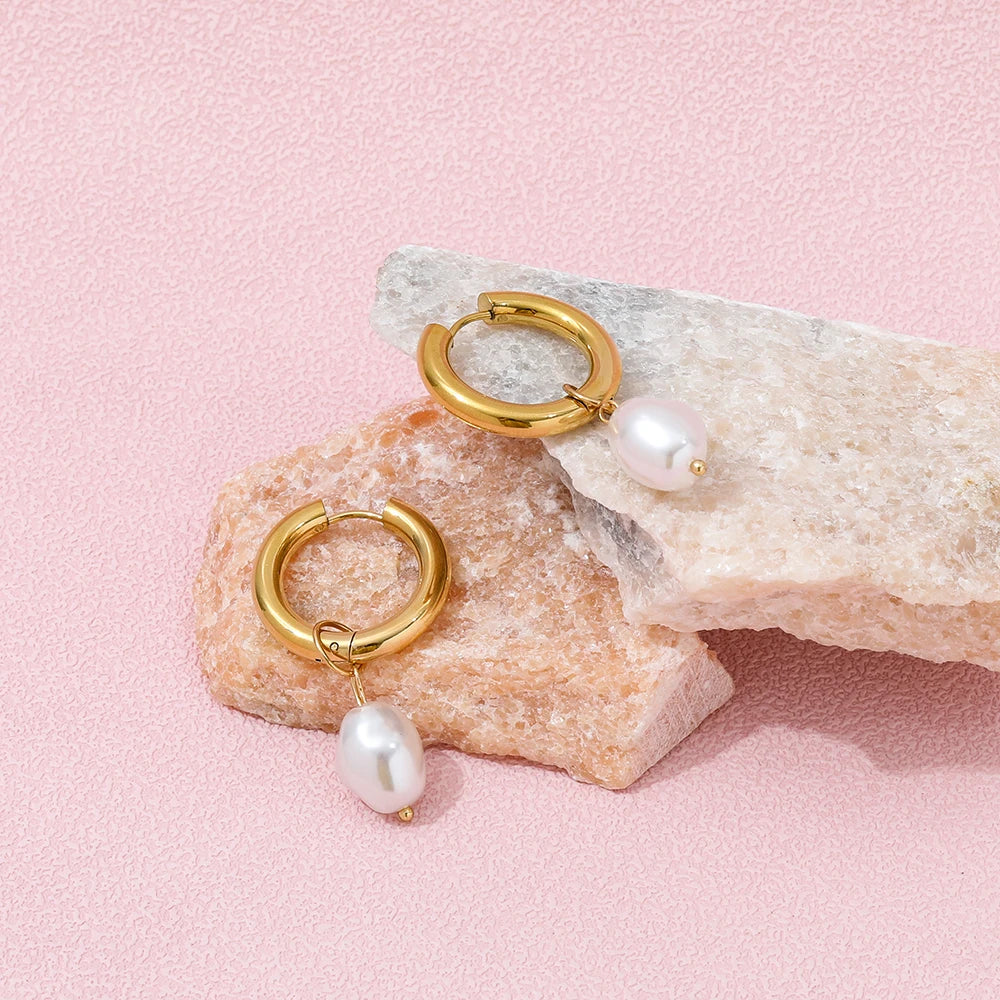 Pearl Hoop Earrings