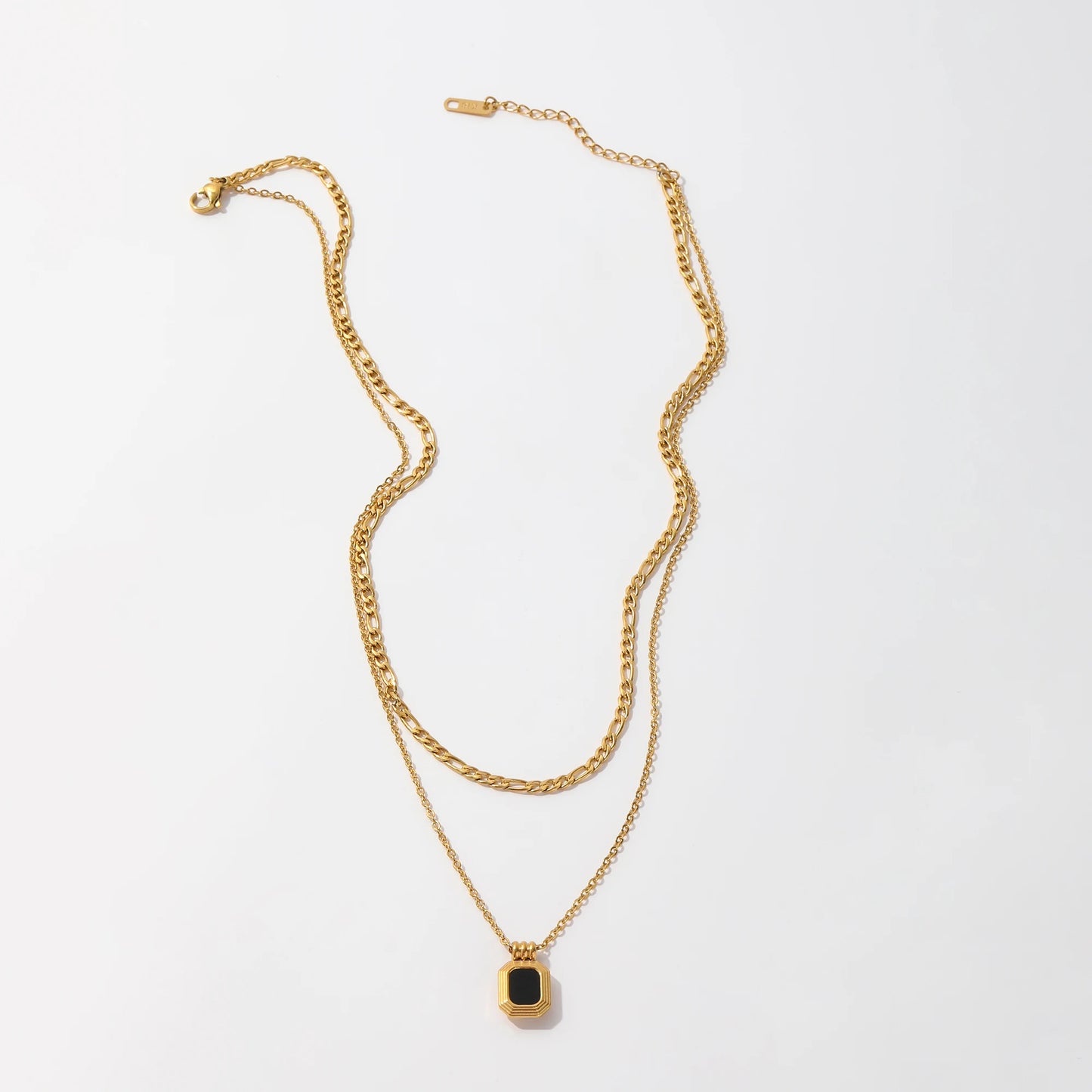 Layer Mother of Pearl & Onyx Necklace