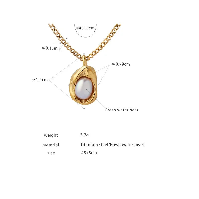 Natural Fresh Pearl Irregular Pendant Necklace