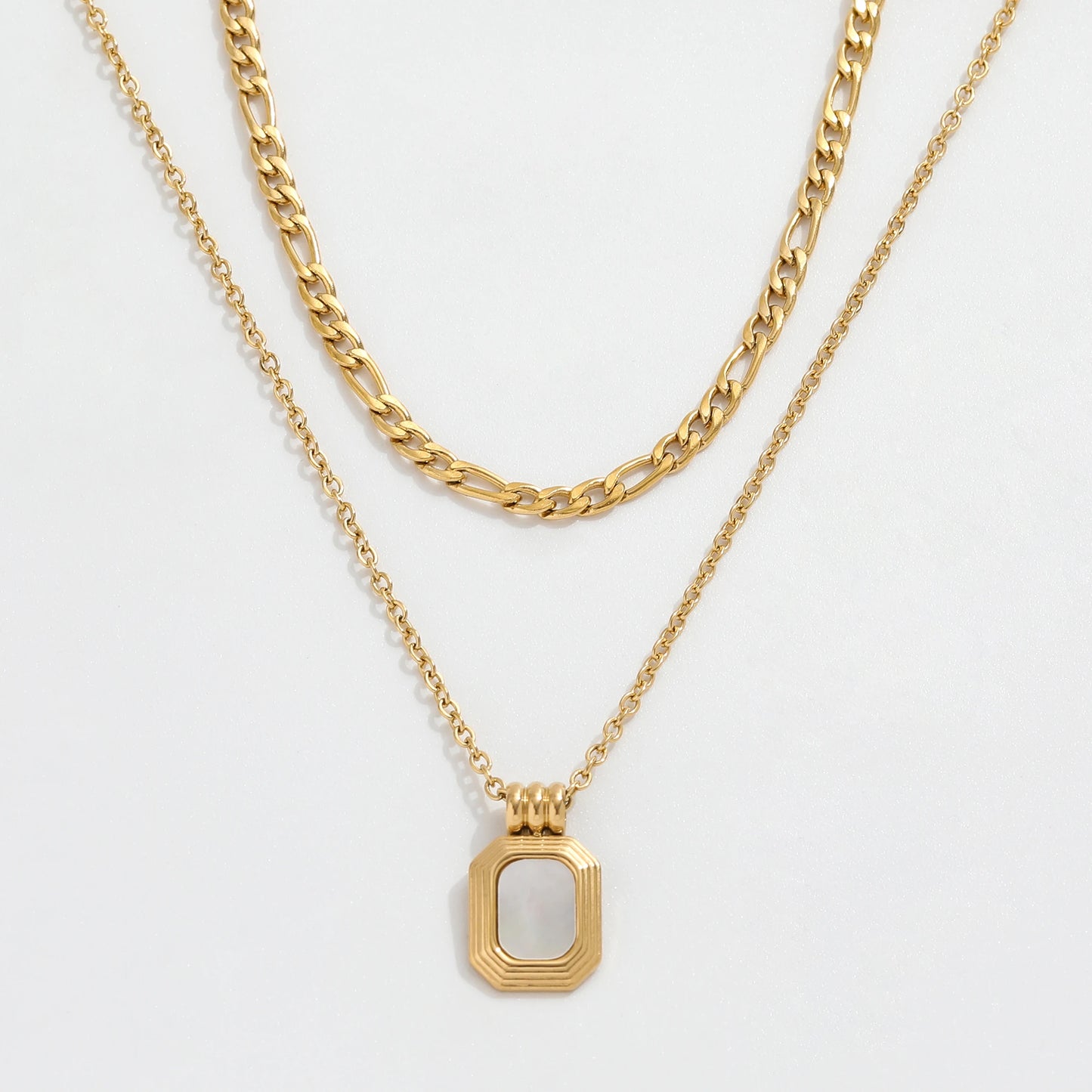 Layer Mother of Pearl & Onyx Necklace