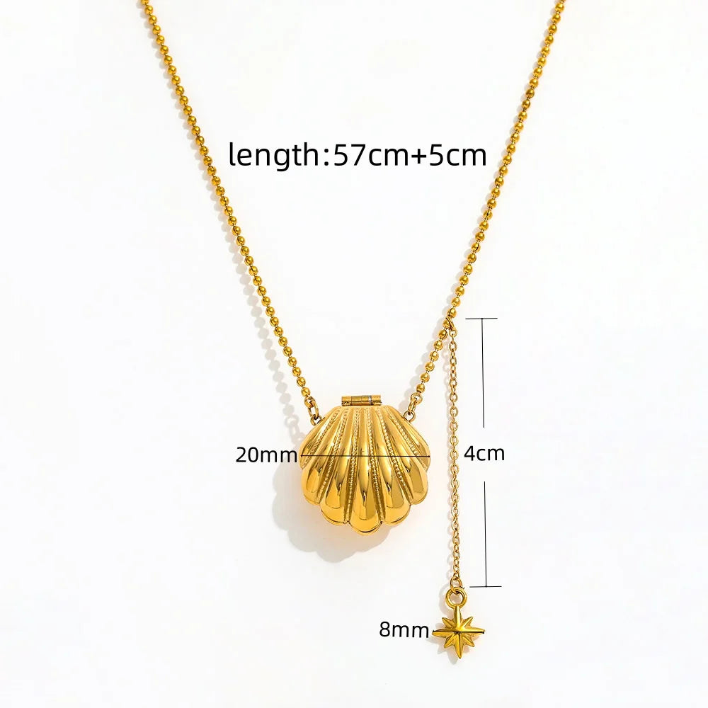 Inspired Shell & Pearl Tassel Necklace