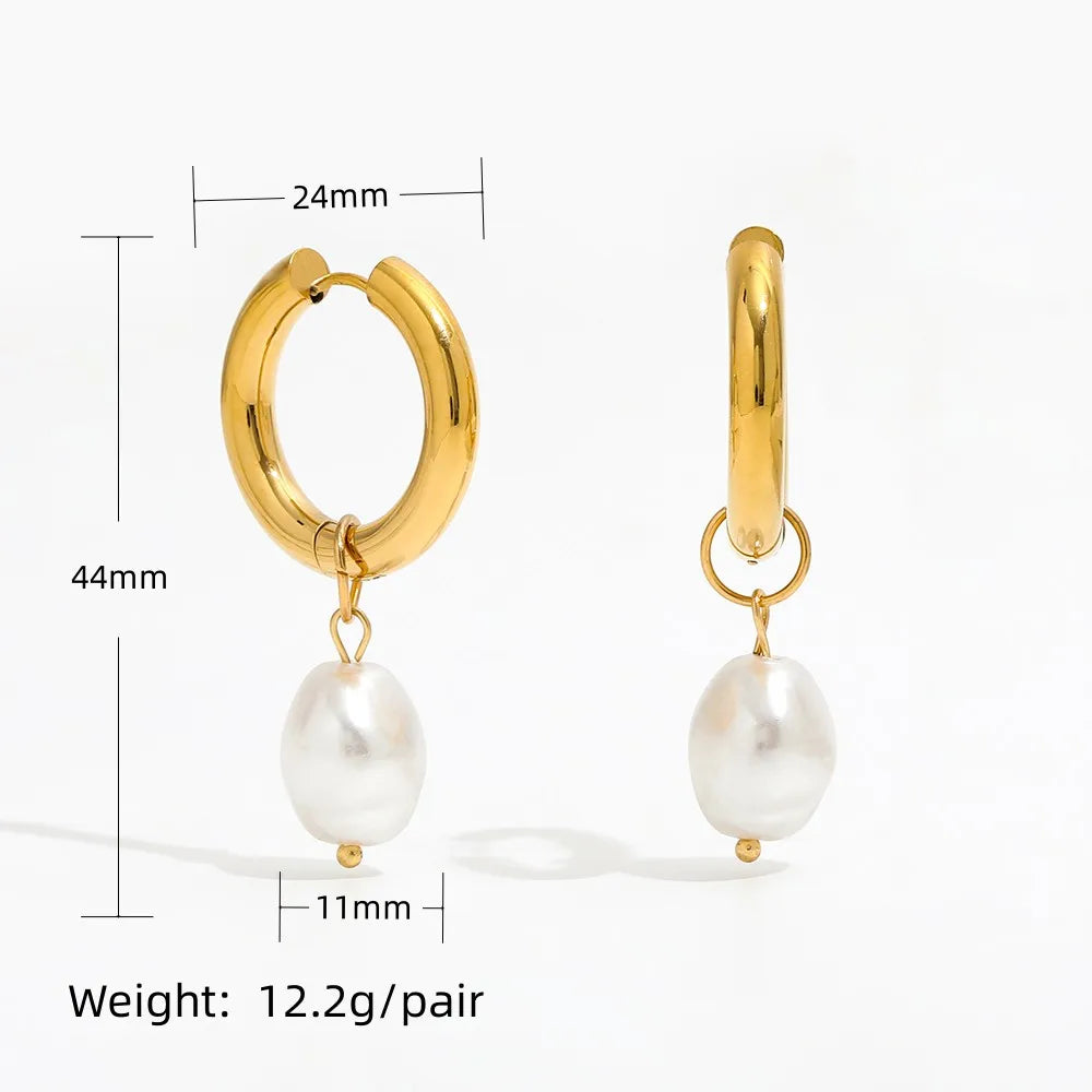 Pearl Hoop Earrings