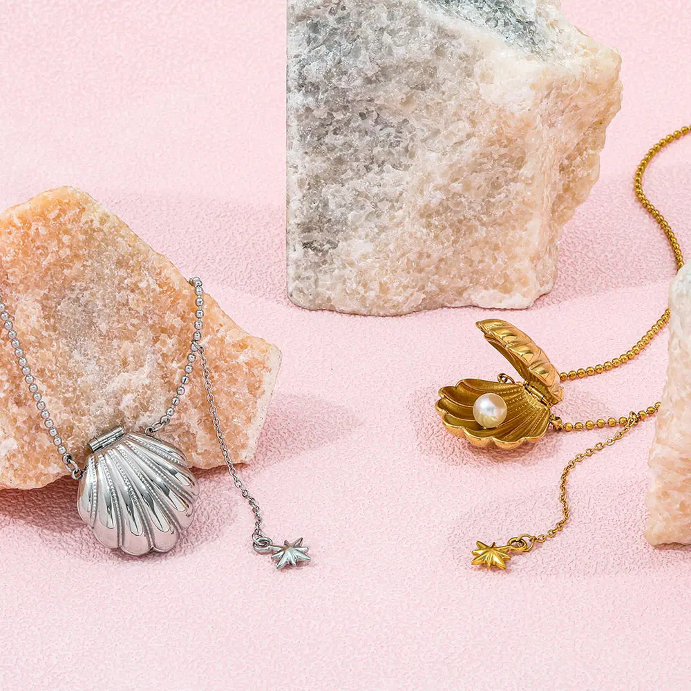 Inspired Shell & Pearl Tassel Necklace