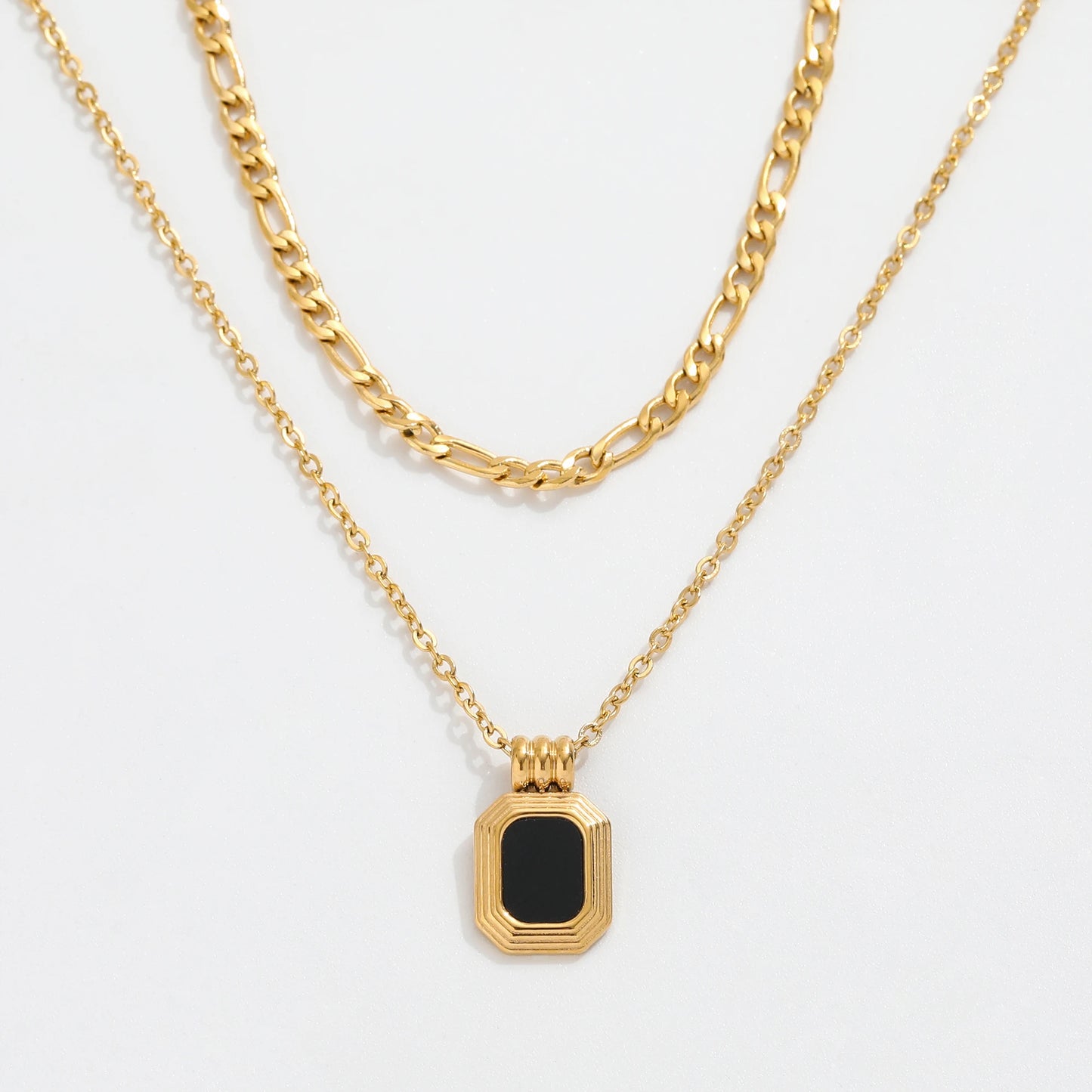 Layer Mother of Pearl & Onyx Necklace