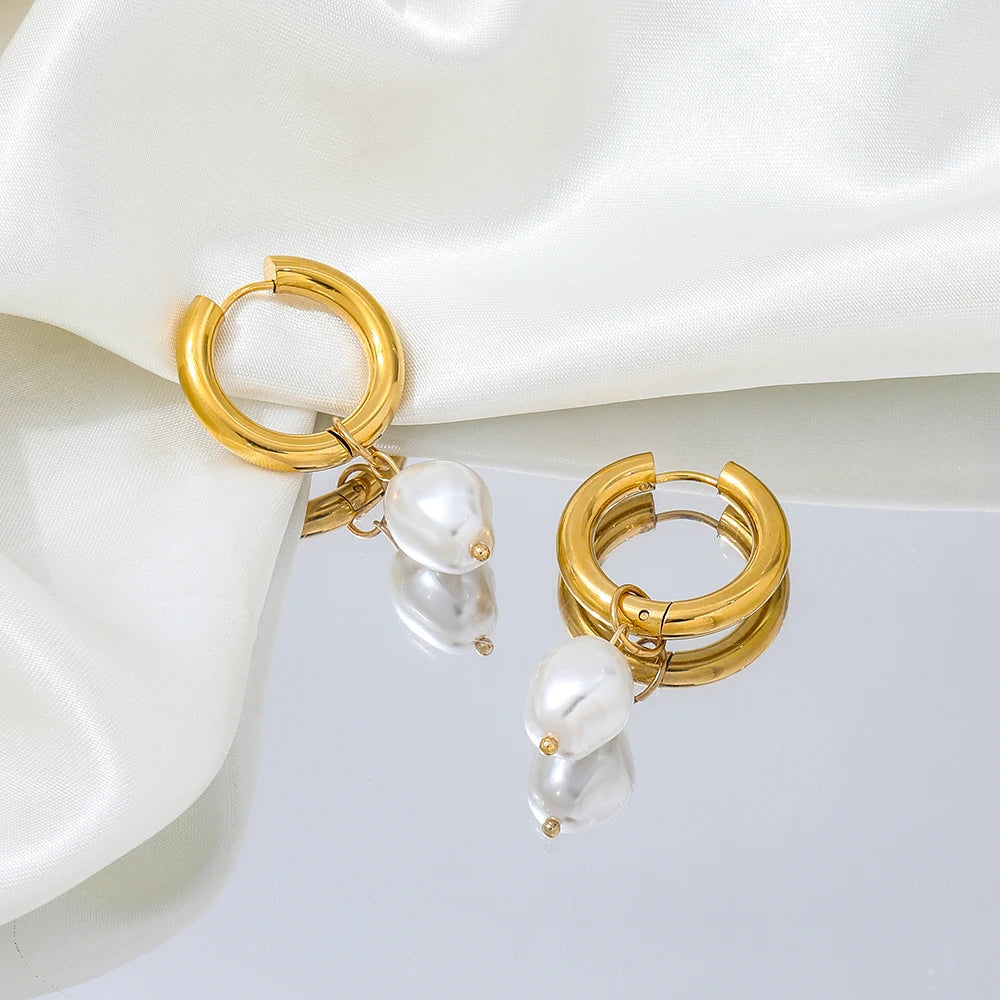Pearl Hoop Earrings
