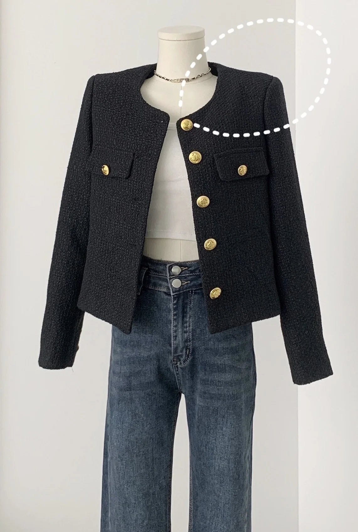 Short Blouse Tweed Jacket Coat
