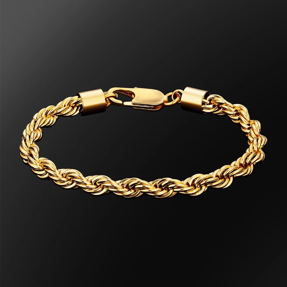 USA Twisted Rope Chain Anti Tarnish Bracelet