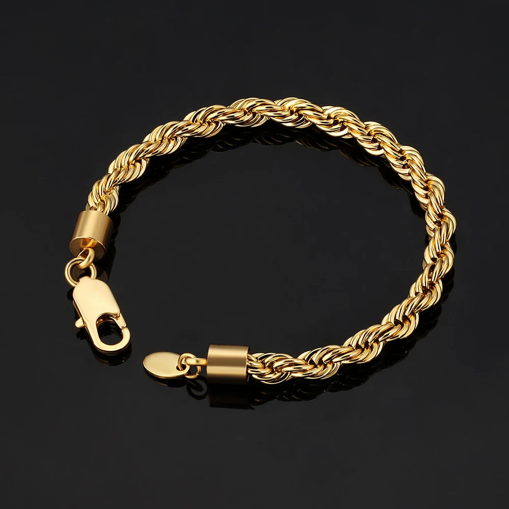 USA Twisted Rope Chain Anti Tarnish Bracelet