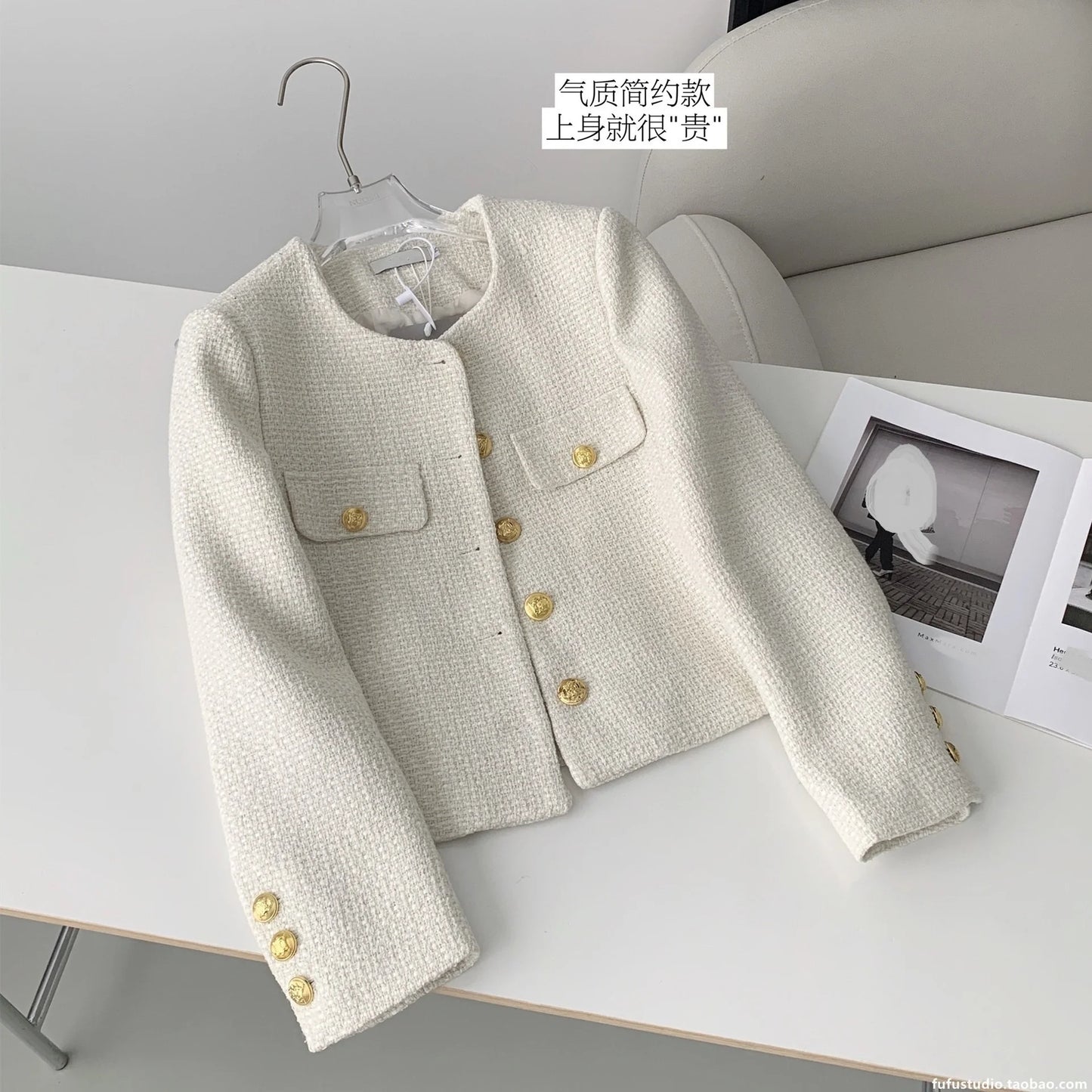 Short Blouse Tweed Jacket Coat