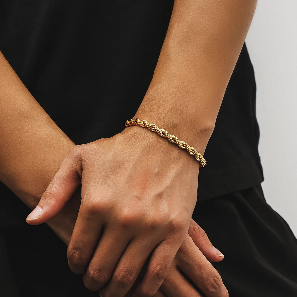 USA Twisted Rope Chain Anti Tarnish Bracelet