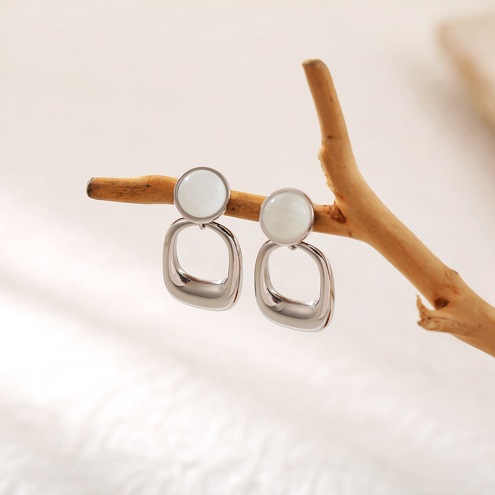 Opal Titanium Steel Earrings – Subtle Power, Everyday Grace