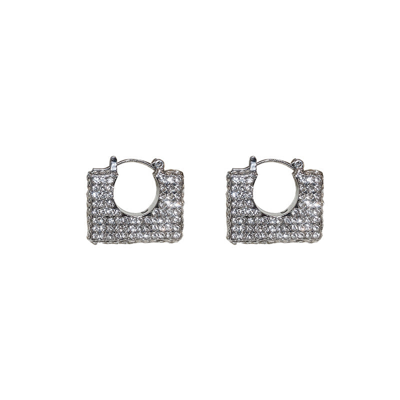 Fashion Diamond Geometric Square Earrings