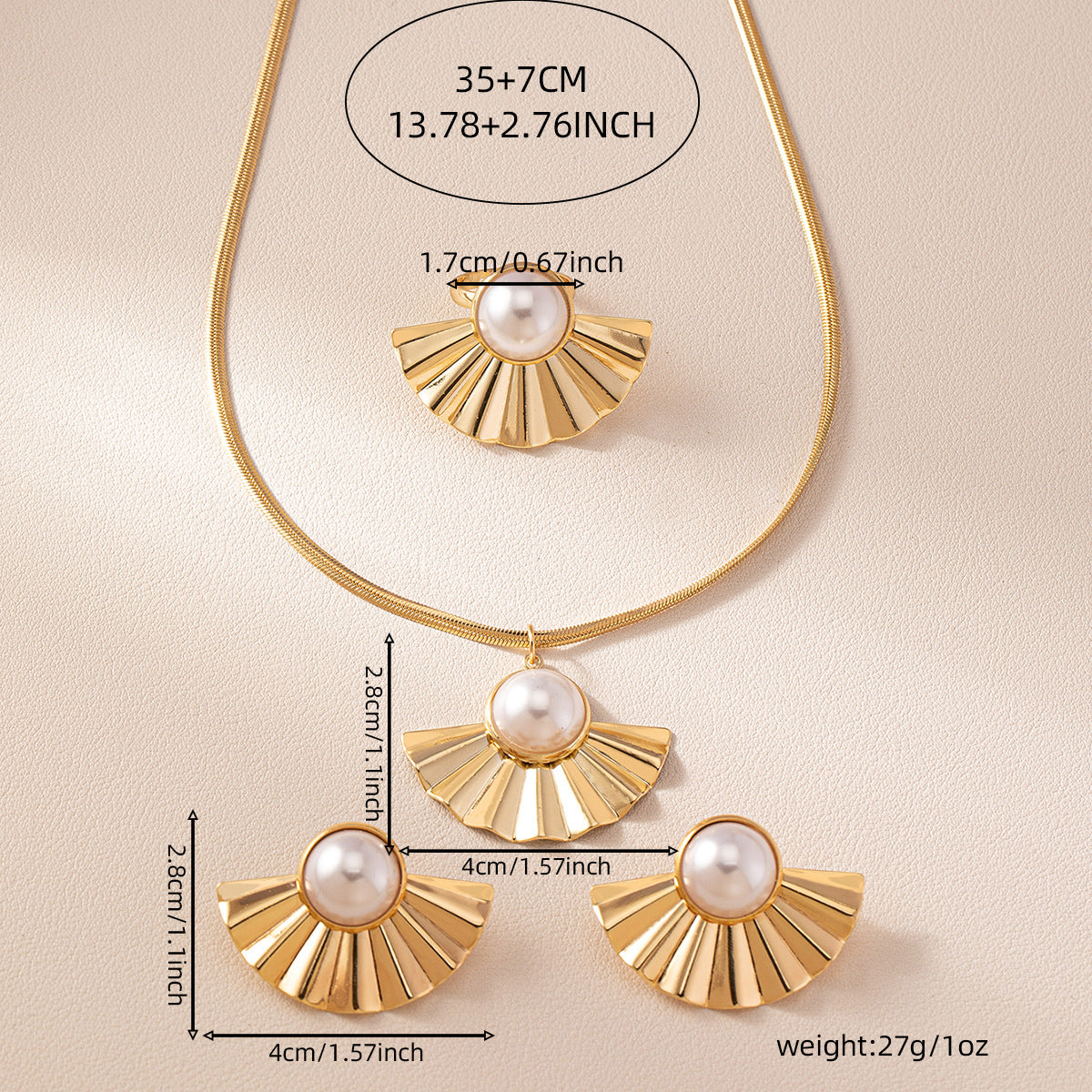Folding Fan Design with Artificial Pearls