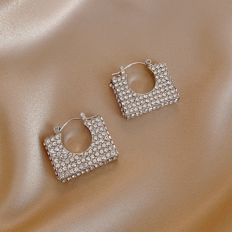 Fashion Diamond Geometric Square Earrings