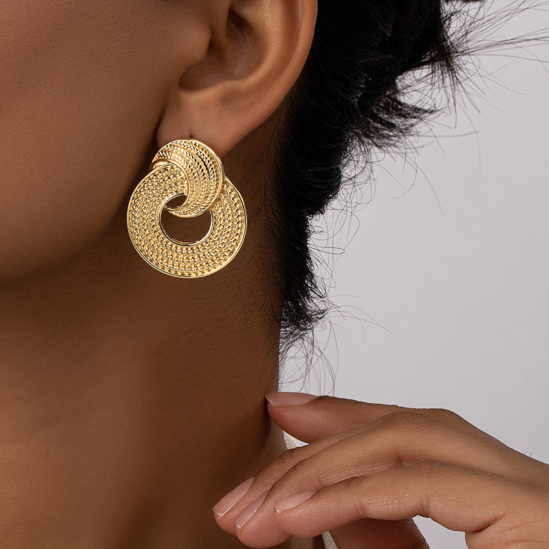 Fashion Simple Circle Earrings Women's Retro