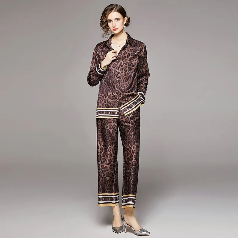 Slim Shirt & Wide‑Leg Pants