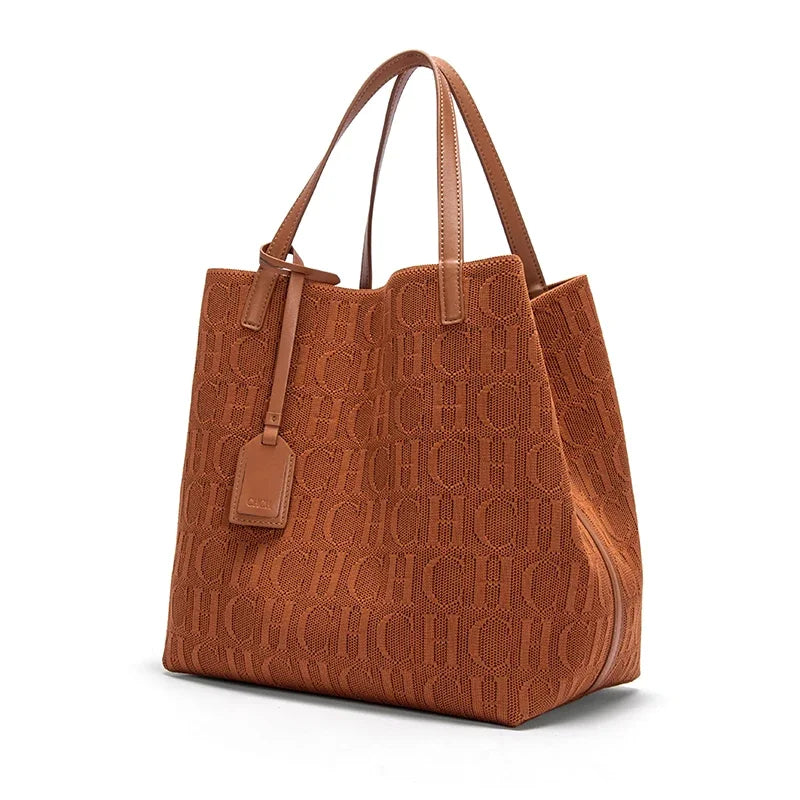 CH Ladies Pure-Color Large Shoulder Bag