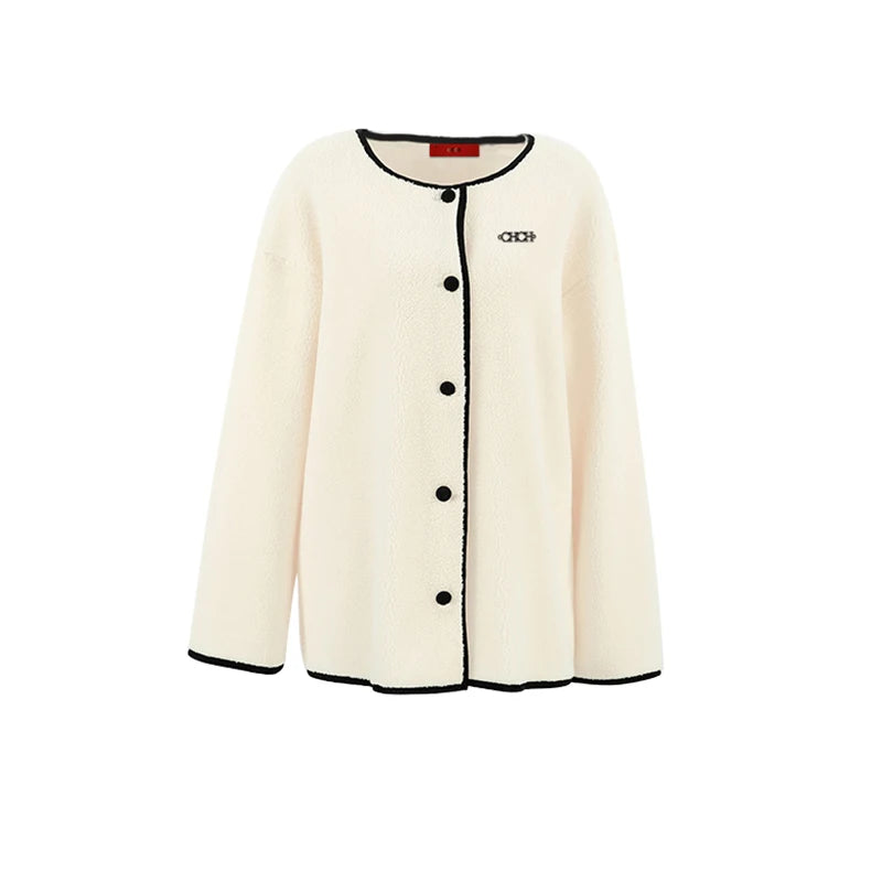 CHCH Women’s Lamb-Fleece Panel Commuter Coat