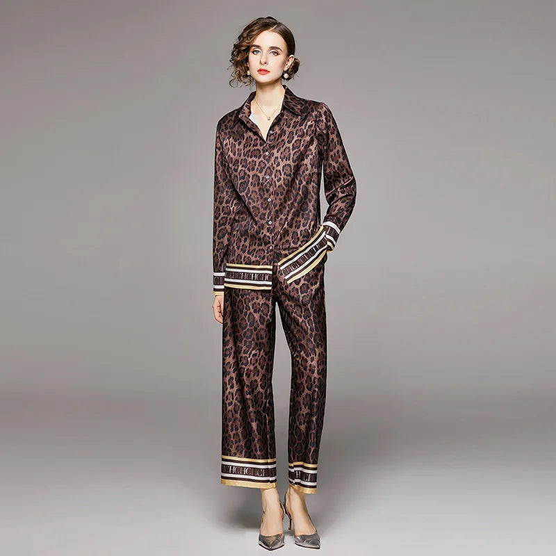 Slim Shirt & Wide‑Leg Pants