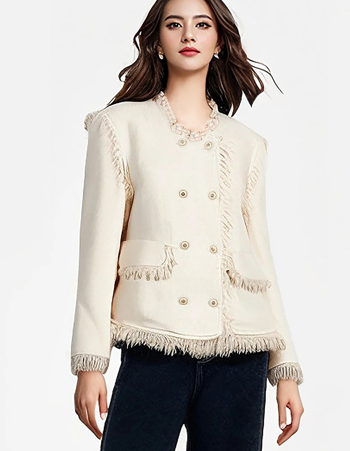 CHCH Women’s Short Beige Commuter Coat