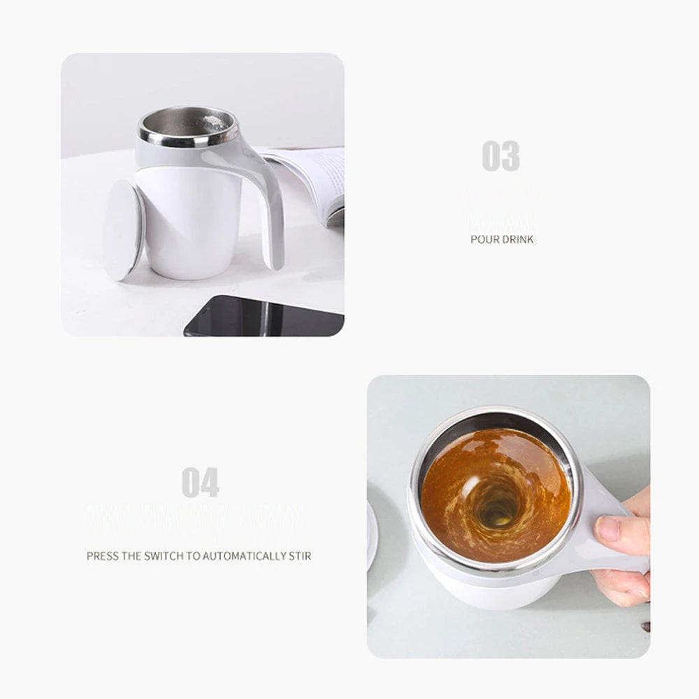 Automatic Self-Stirring Stainless Steel Mug