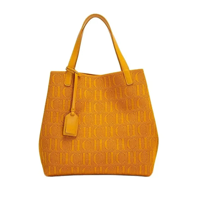 CH Ladies Pure-Color Large Shoulder Bag