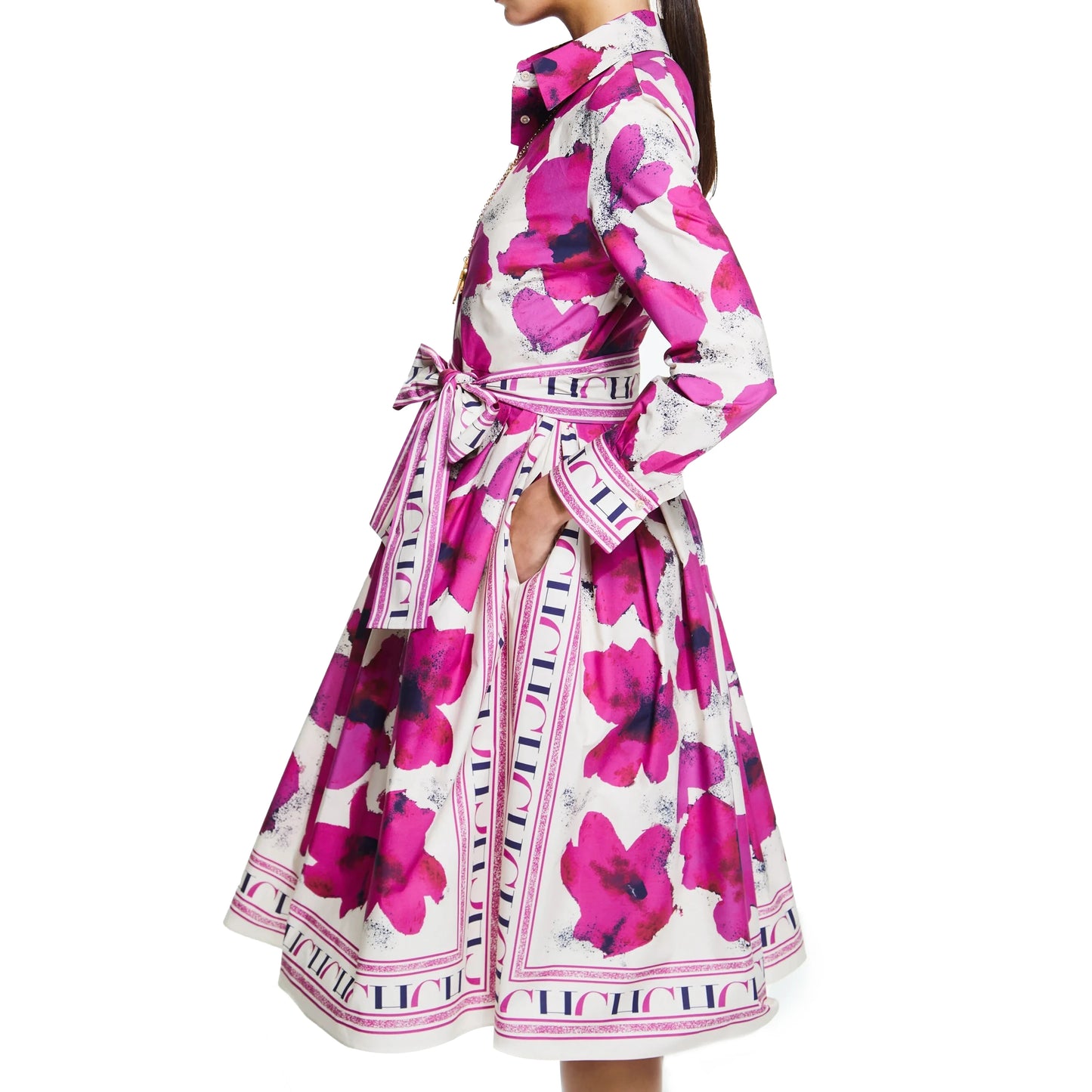 CHCH Women's Long-Sleeved Floral Print Party Dress