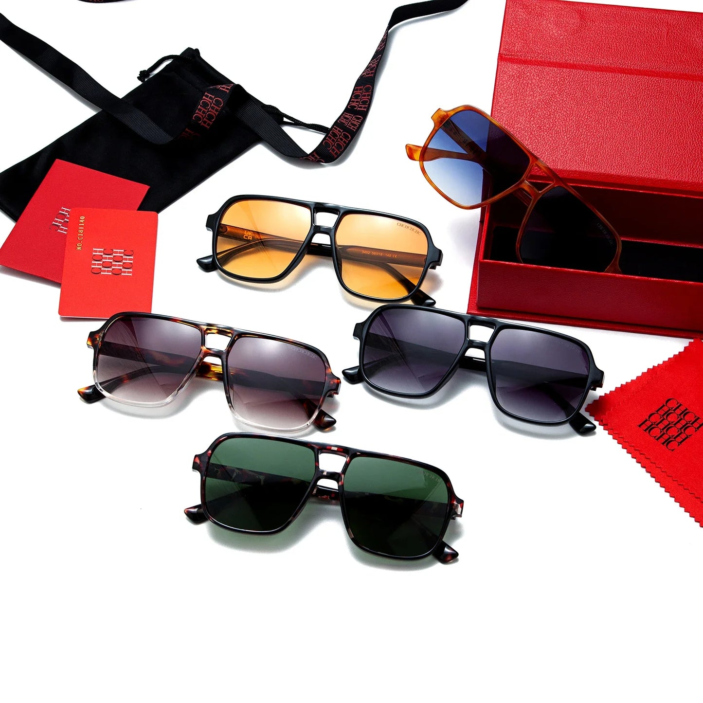CH Men’s Square-Frame Driving & Business Sunglasses