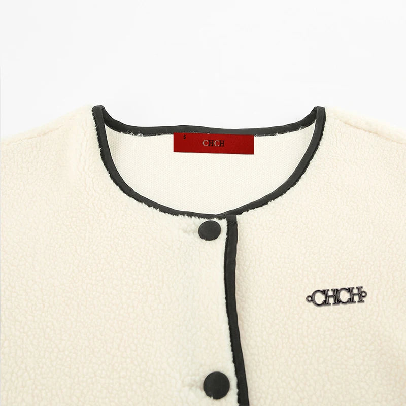 CHCH Women’s Lamb-Fleece Panel Commuter Coat