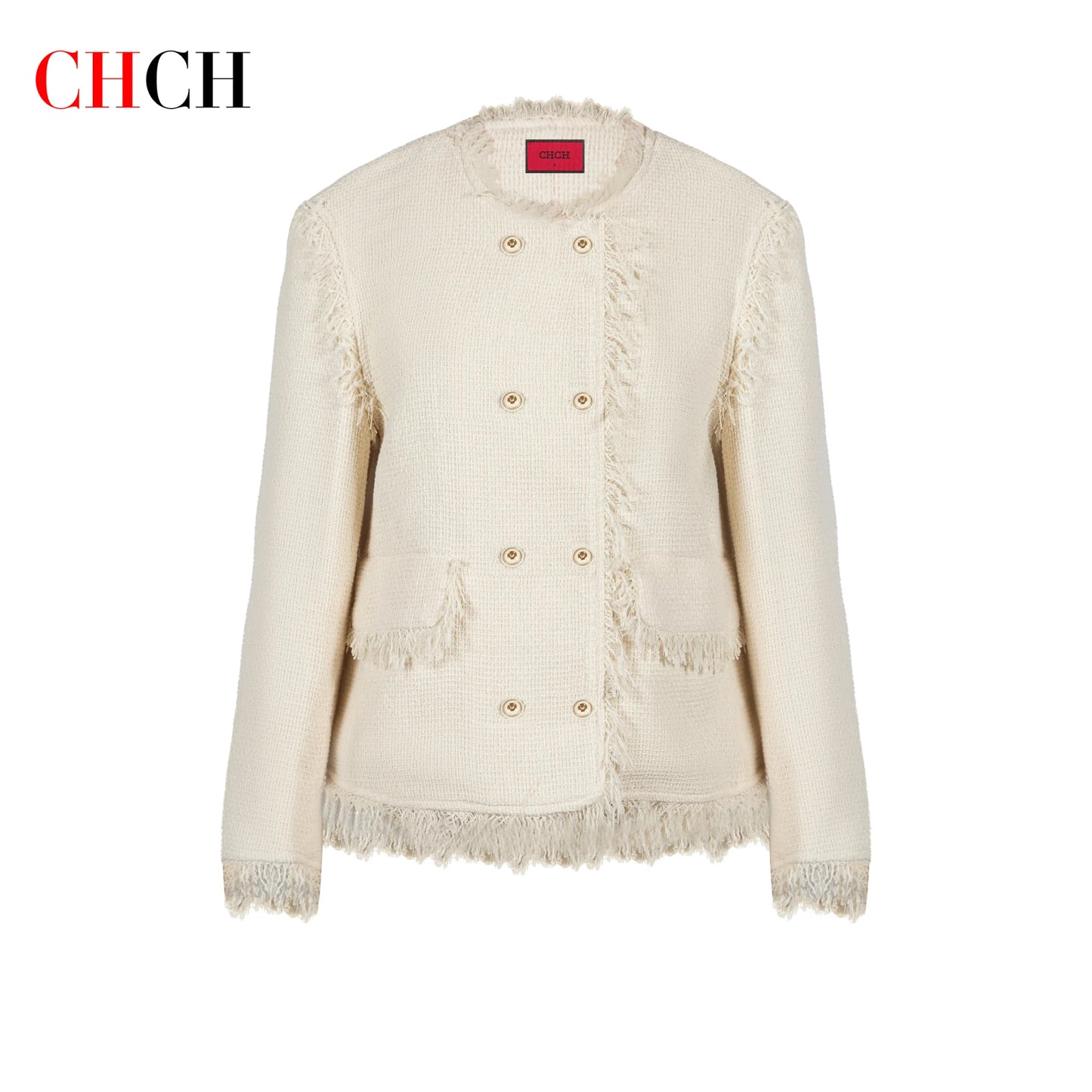 CHCH Women’s Short Beige Commuter Coat