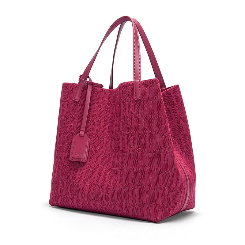 CH Ladies Pure-Color Large Shoulder Bag