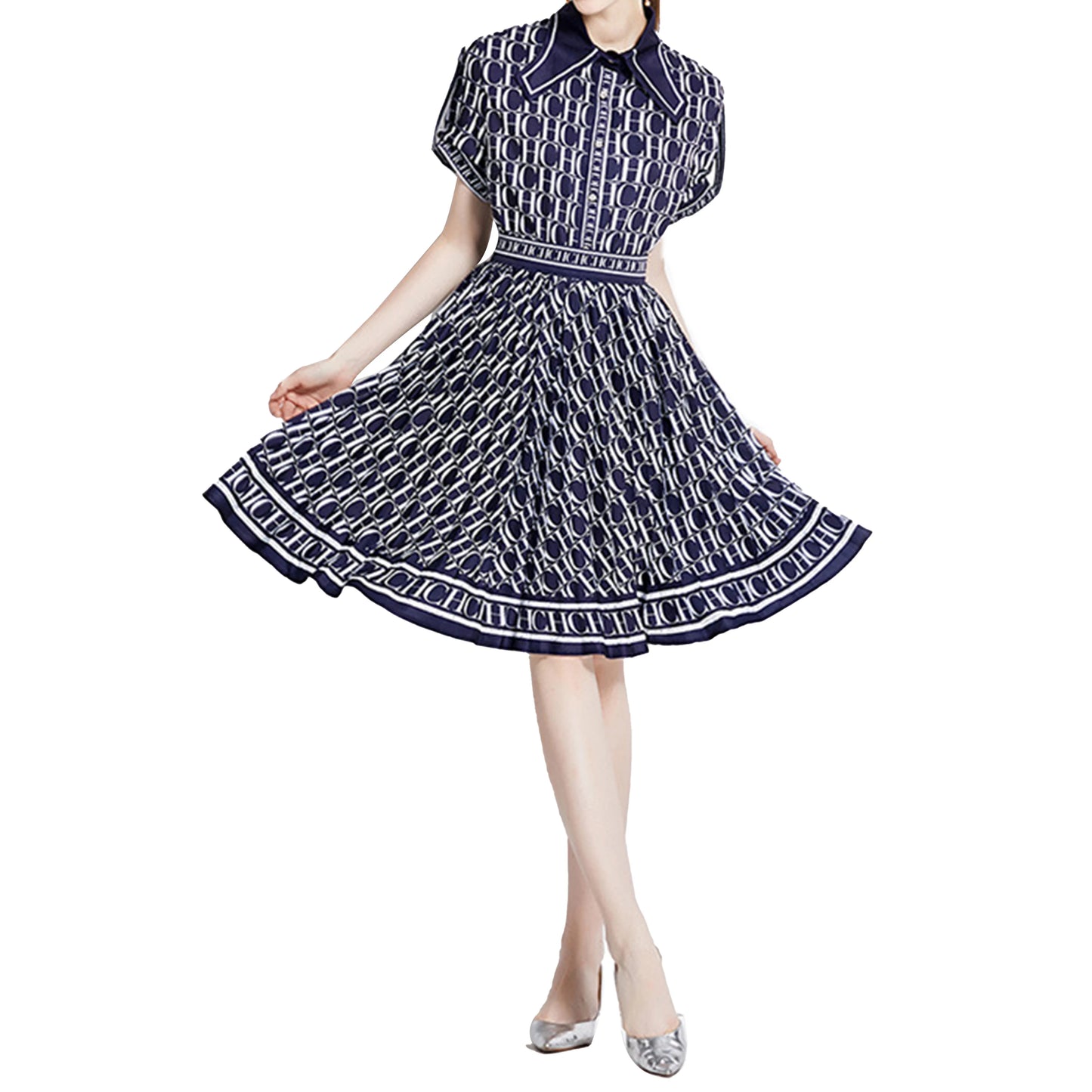 Short‑Sleeve Shirt & Pleated A‑Line Skirt