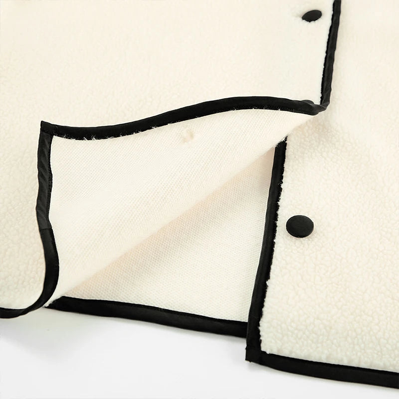 CHCH Women’s Lamb-Fleece Panel Commuter Coat