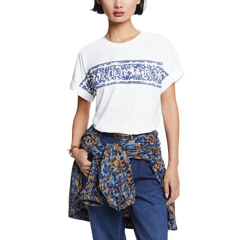 CHCH Women's Short-Sleeved Luxury Brand Letter Print T-Shirt