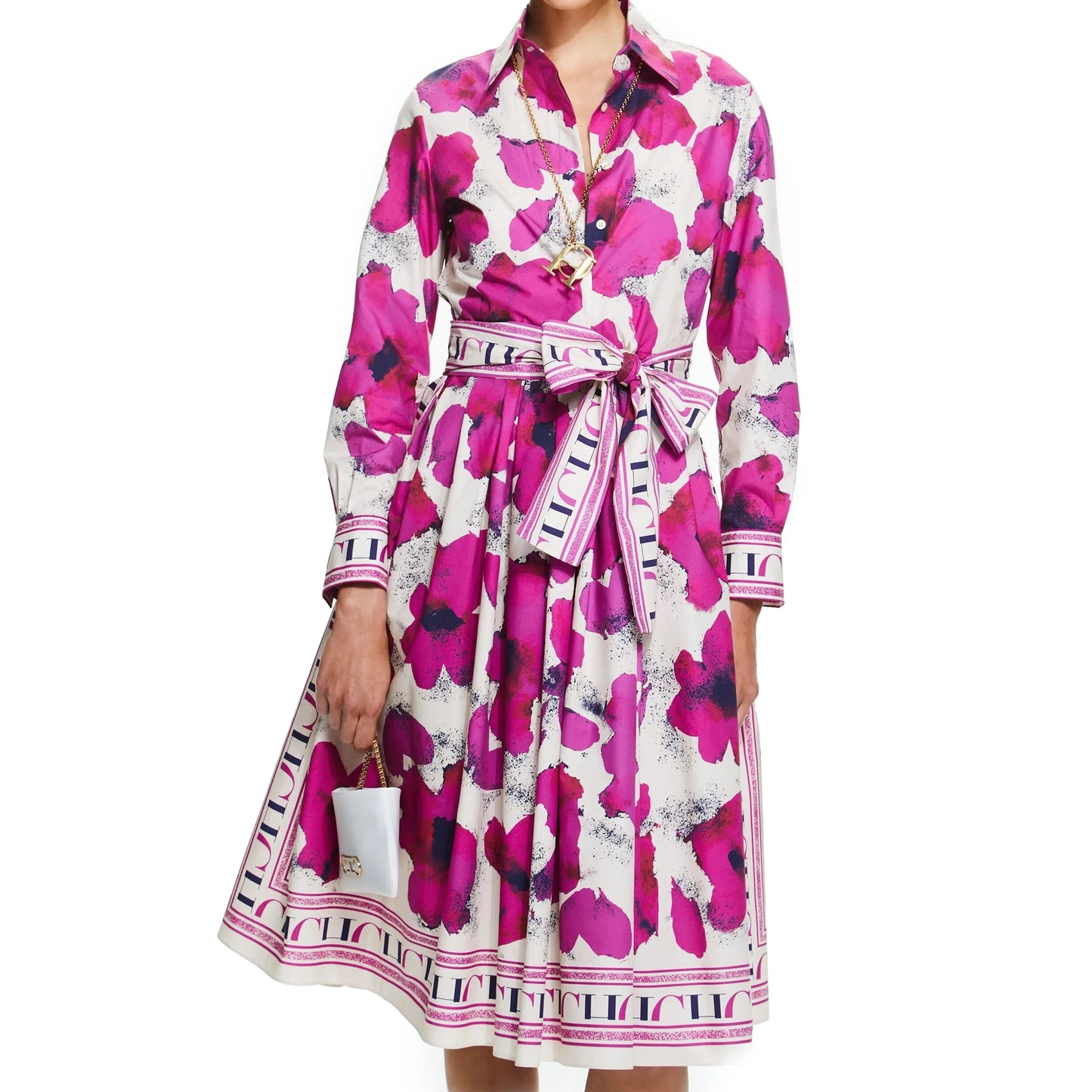 CHCH Women's Long-Sleeved Floral Print Party Dress