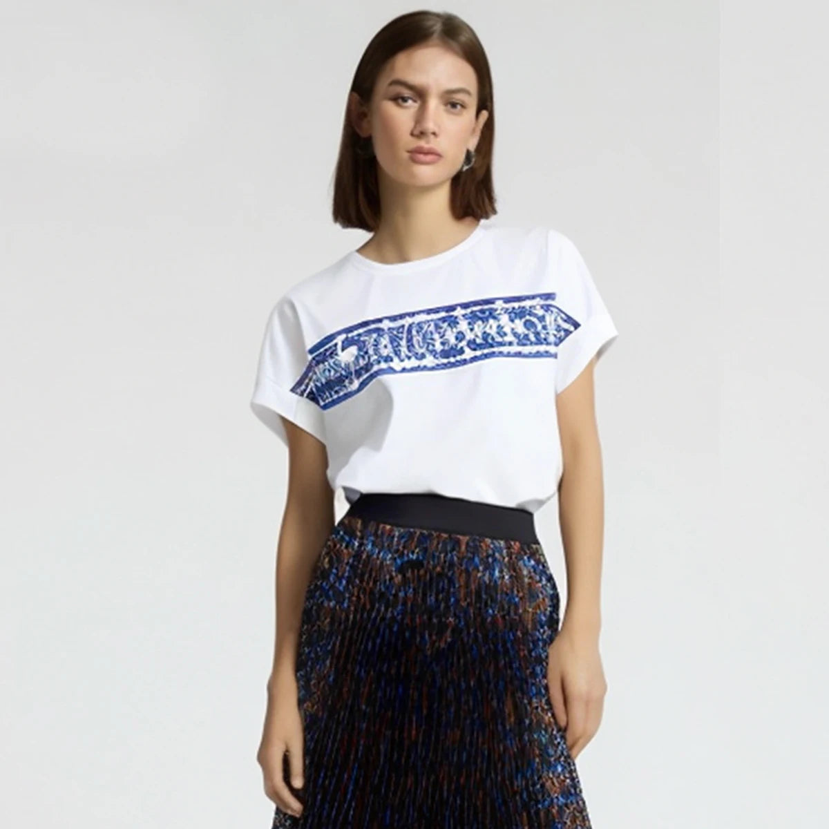 CHCH Women's Short-Sleeved Luxury Brand Letter Print T-Shirt