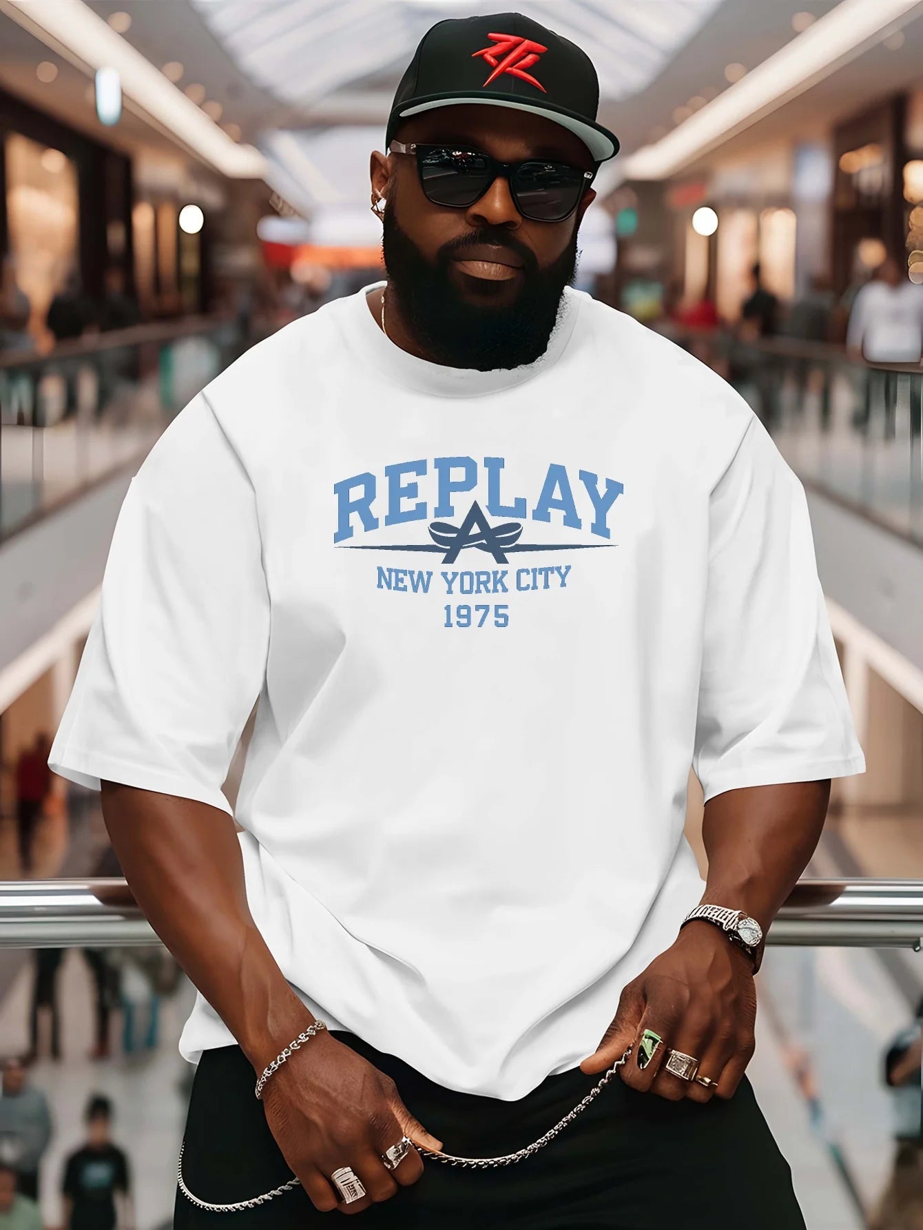 Summer Men Cotton T-Shirt REPLAY Short Sleeve Streetwear