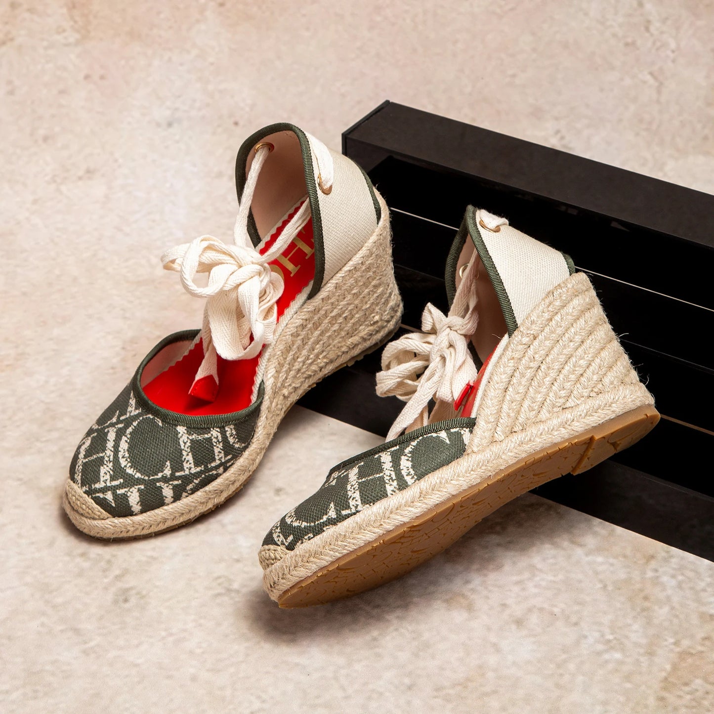 CHCH Women’s Espadrille Platform Wedge Sandals – 8 cm Heel