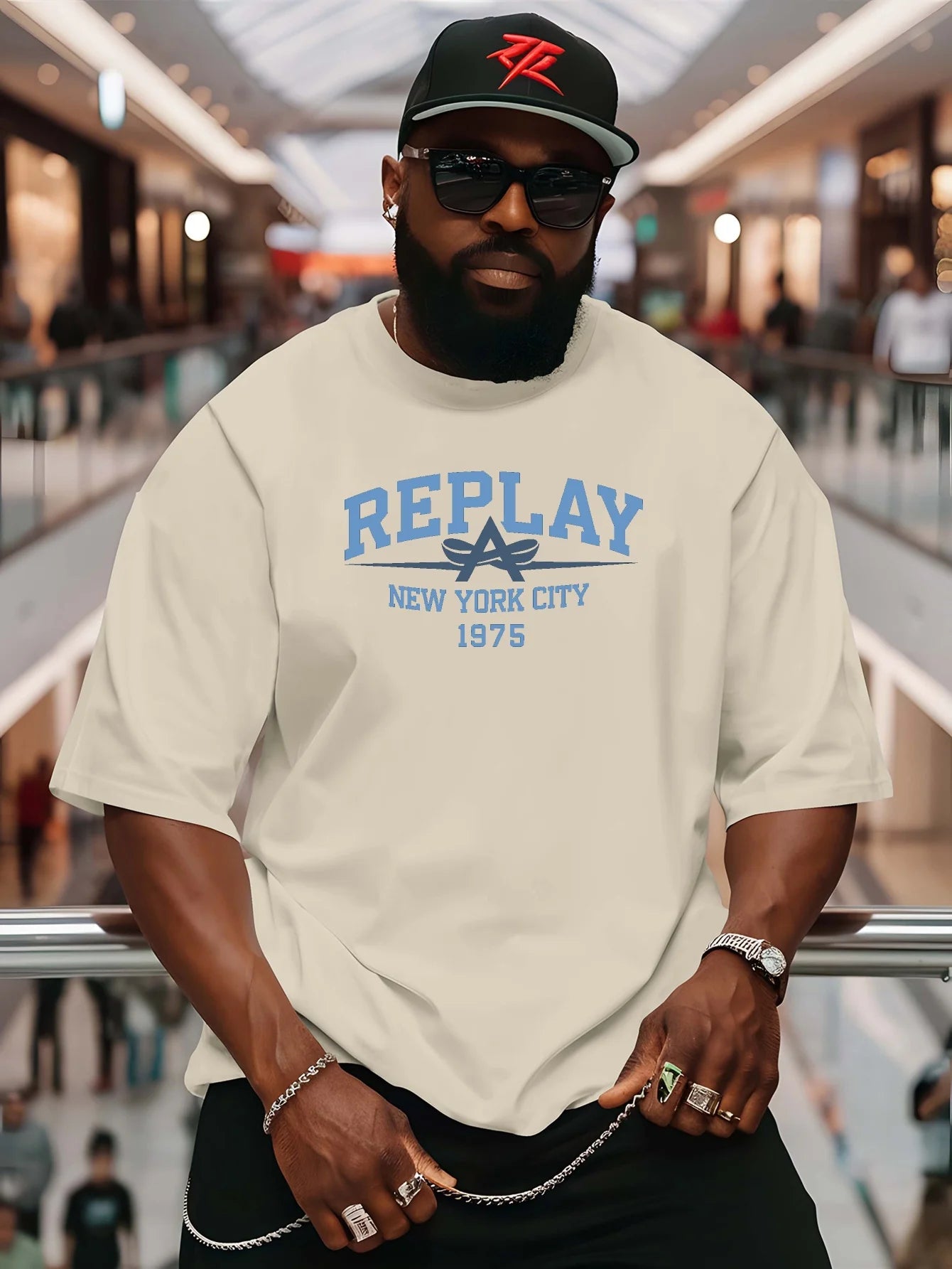 Summer Men Cotton T-Shirt REPLAY Short Sleeve Streetwear