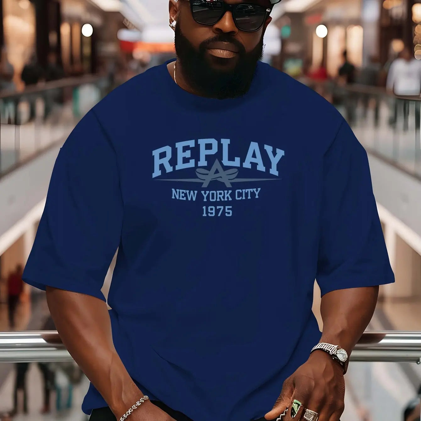 Summer Men Cotton T-Shirt REPLAY Short Sleeve Streetwear