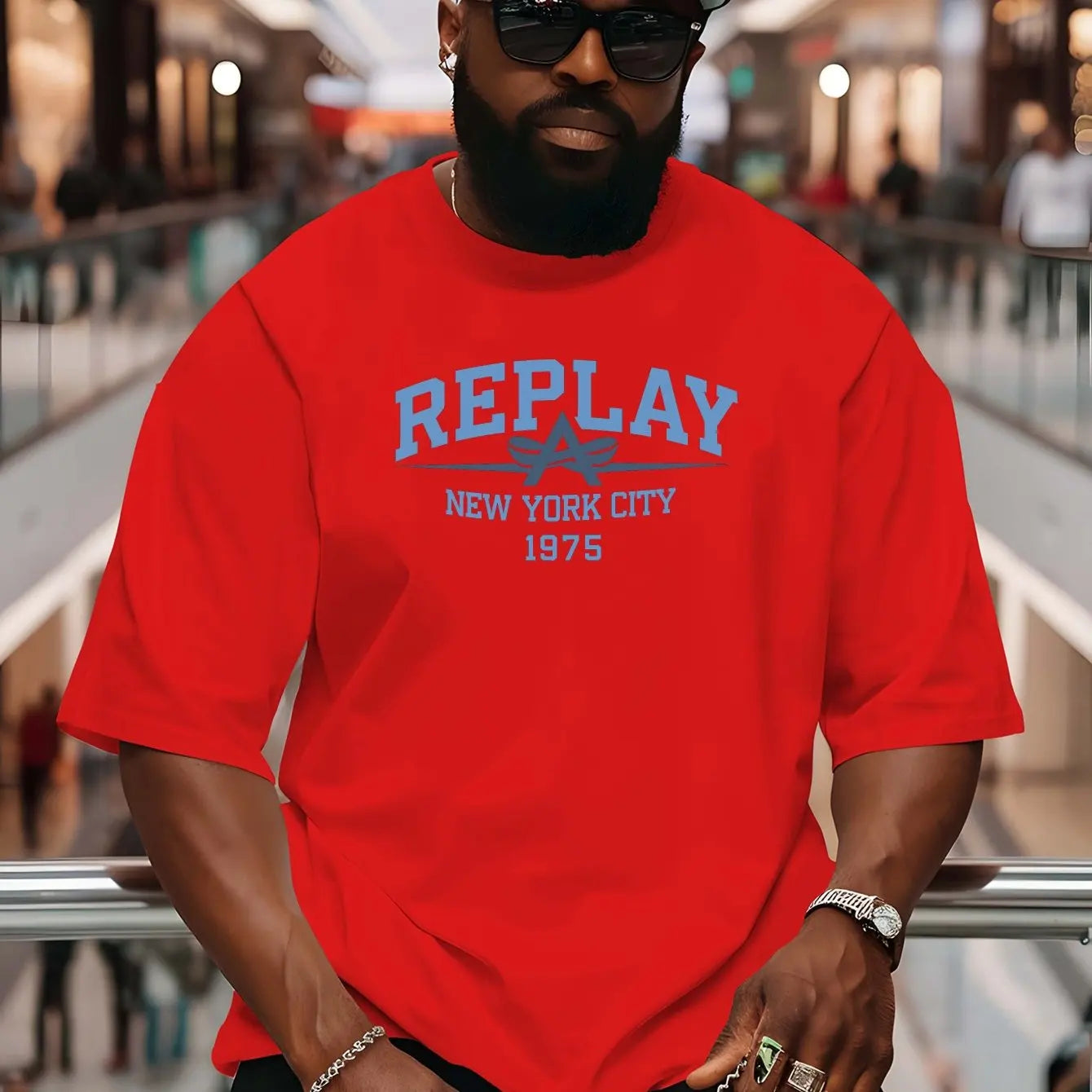 Summer Men Cotton T-Shirt REPLAY Short Sleeve Streetwear