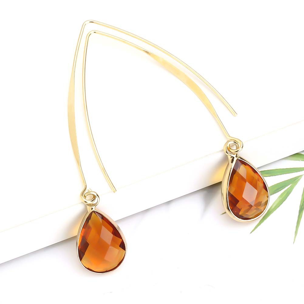 Simple Personality Crystal Water Drop Earrings