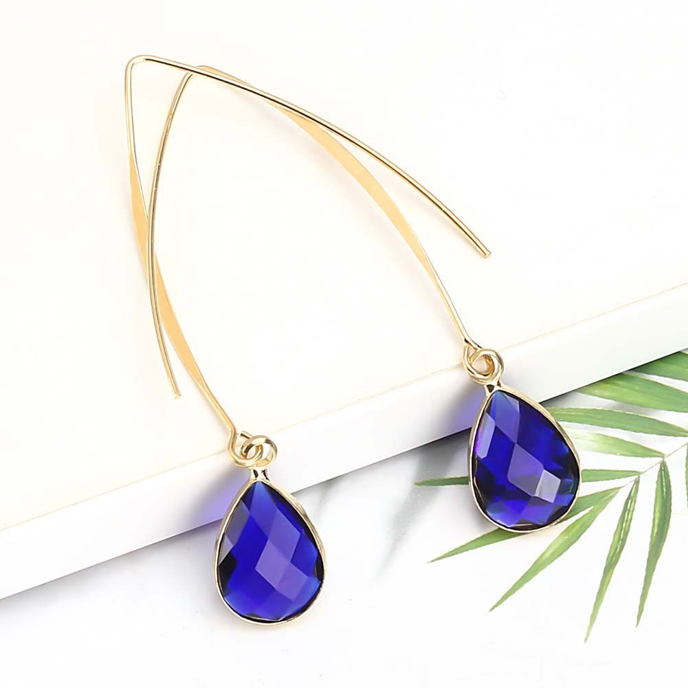 Simple Personality Crystal Water Drop Earrings