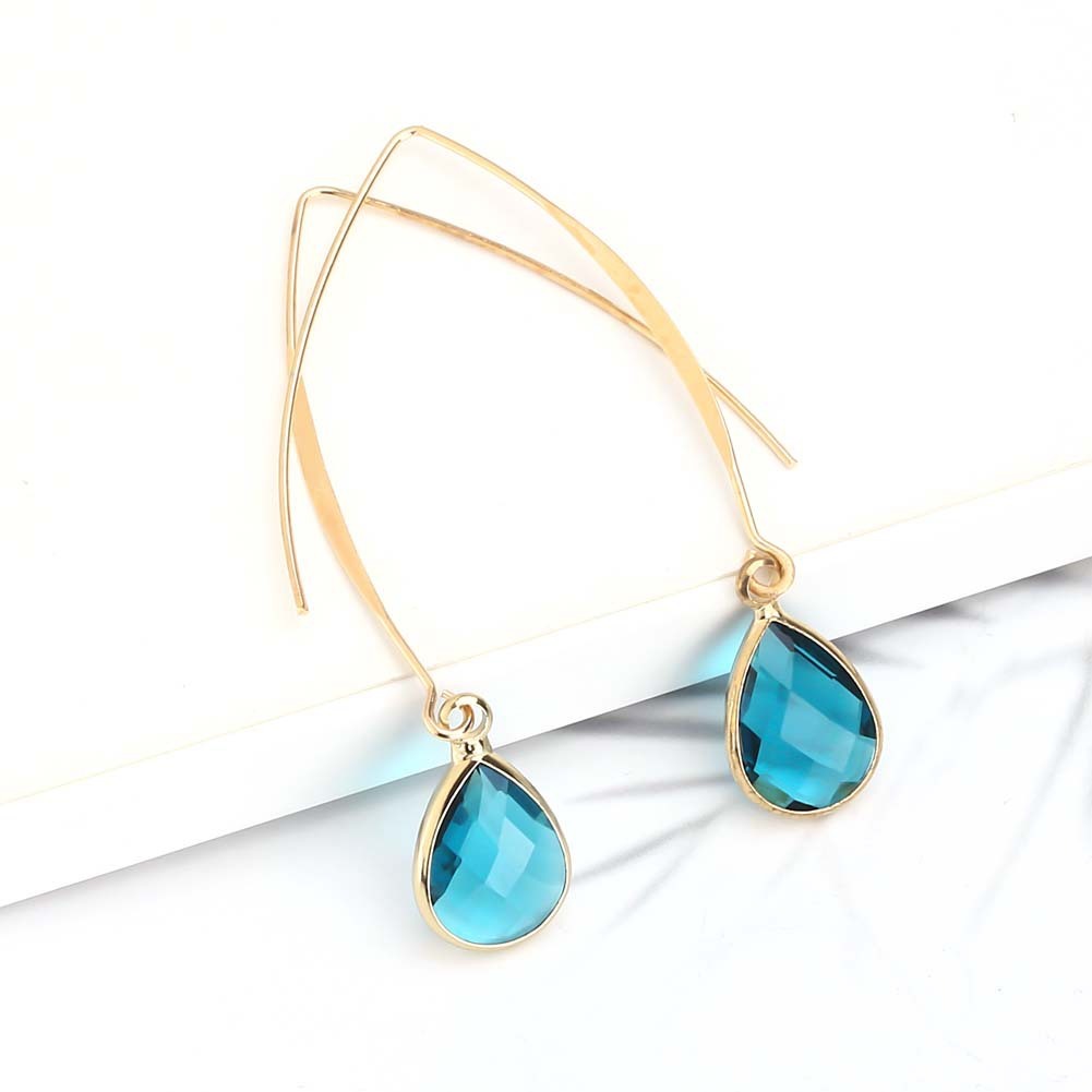 Simple Personality Crystal Water Drop Earrings