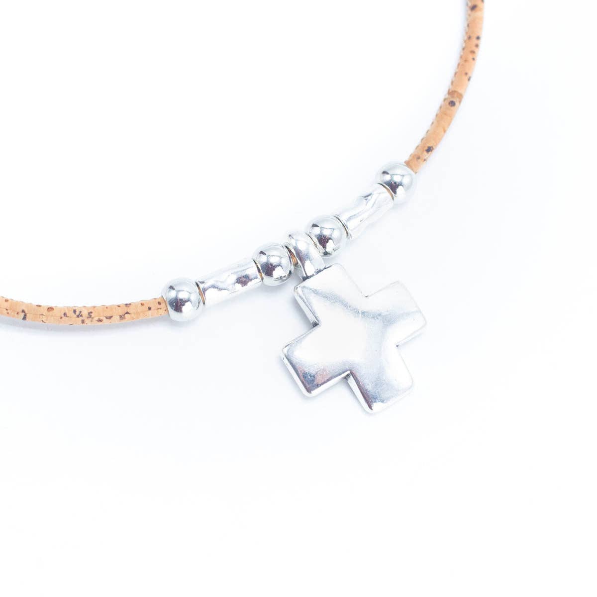 Natural Cork Bead Necklace-2