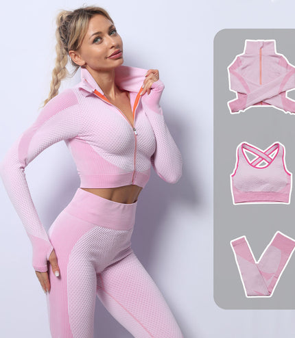 Three-piece Stretch Fitness Pants Sports Yoga Suit